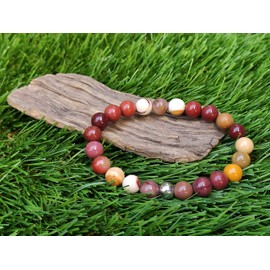 ZILALI Crystal Gemstone Beaded Bracelet, Natural 8mm Stone Bracelet for Women or Men Reiki Chakra Crystal Healing Bracelet for Gift Natural Mookaite