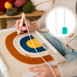 10 PCS Long Needle Threaders,Embroidery Floss Punch Needle,Fine Threader Stitching Craft Tool,Practical Long Punch Needle Threaders,Suitable for Punching Needles,DIY Sewing Craft Works,20 CM