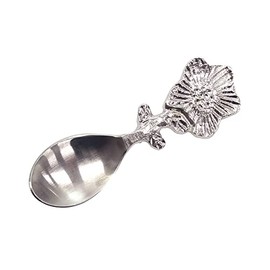 Keystone KI055329 Brass Cutlery, Dessert Spoon, Strawberry Flower, Silver, W 1.2 x D 0.3 x H 3.5 inches (3 x 0.8 x 9 cm)