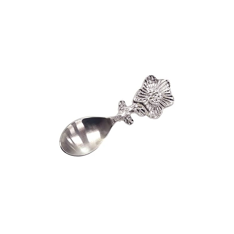 Keystone KI055329 Brass Cutlery, Dessert Spoon, Strawberry Flower, Silver, W