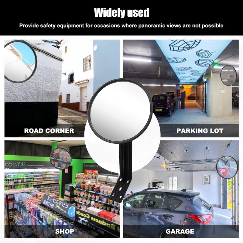 CNQLIS 8 Inch Convex Mirror Outdoor with Adjustable Wall Fixing
