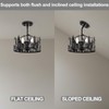Rustic Semi Flush Mount Ceiling Light,3-Light E12 Base Living Room