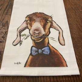 Goat Tea Towel, Goat Flour Sack Towel, Farmhouse Kitchen Decor, Goat Lover Gifts