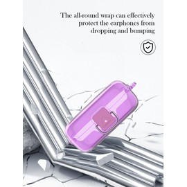 Case for Sony WF-C510 Noise Canceling Truly Wireless Earbud,BOVUGAC High Transparency Soft TPU Shockproof Cover with Keychain,Cleaning Kit and Lanyard-Clear Purple