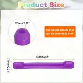 HARFINGTON 5pair Silicone Eyeglass Temple Tips Sleeve Retainer Anti-Slip Eyewear Retainers Elastic Comfort Glasses Ear Grips for Daily Wear Glasses Sunglasses Reading Eyeglasses, Purple