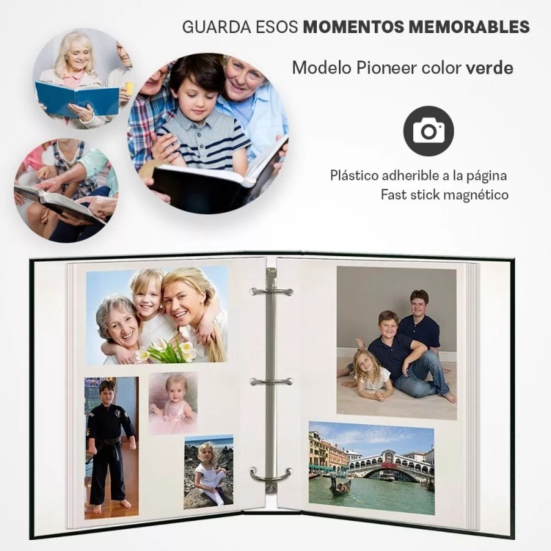 Mebix TRD Álbum Fotográfico Verde Magnético 100 Páginas 3 Anillos