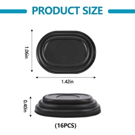 wuyaoyao 16PCS Car Door Shock Absorber, Silicone Car Side Door Shock Absorbing Cushion Gasket, Anti-Collision Door Protection Sticker, Self Adhesive Auto Door Slam Stopper Protector (Black, 16PCS)