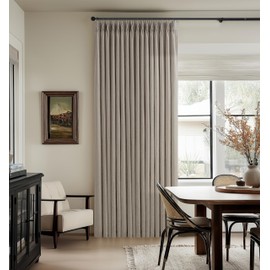 Pinch Pleated Linen Curtains 108 Inches Long 2 Panels for Living Room Bedroom Tan Brown Burlywood Taupe Drapes Back Tab Country Farmhouse Burlap Foor to Ceiling Curtains with Hooks Rings W50xL108