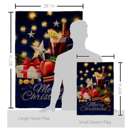 Ornament Collection Christmas Wishes Burlap Garden House Flag-Kit Winter Santa Marry Xmas Present Reindeer Season Wintertime Snow Decoration Banner Small Yard Gift Double-Sided, Made in USA