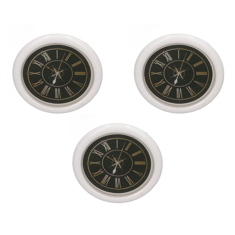 3 PCS Dollhouse Wall Clock 1:12 Dollhouse Miniature Round Wall
