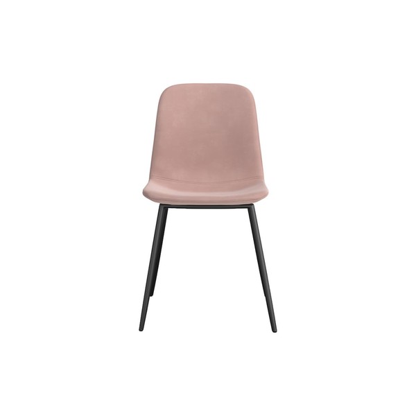 Inmod Halldis Velvet Side Chair, Set of 2, Blush Velvet