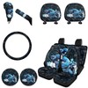 FKELYI Blue Camo Car Seat Covers Set, Camouflage Design -