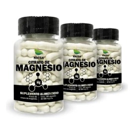Citrato De Magnesio, 300 Cápsulas (3 Frascos 100 caps c/u), Sientete Mejor, Calidad Premium