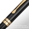 BEILUNER Ballpoint Pens, Stunning Black Chrome Metal Pen with Golden