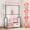 ZHKINGGS Kids Clothing Rack with 2-Layer Storage Shelf and 2
