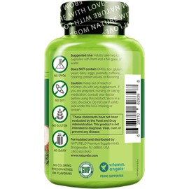 NATURELO NATURELO Hair, Skin and Nails - with Biotin, Collagen, Omega3 & Vitamin E - Great for Healthy Skin & Hair Growth - Women and Men C 60 Capsules | 1 Month Supply