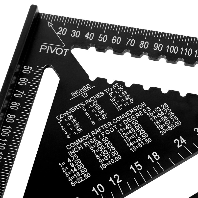 Beslands Rafter Square Metric 12 inch, Aluminum Carpenters Roofing Square,