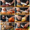 Mealia Kitchen Knife Set with Block, 15-Piece Professional Stainless Steel
