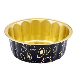 KEISEN 4 2/5" 235ml 8oz 24/PK Disposable Aluminum Foil Cups for Muffin Cupcake Baking Bake Utility Ramekin Cup (Golden egg)