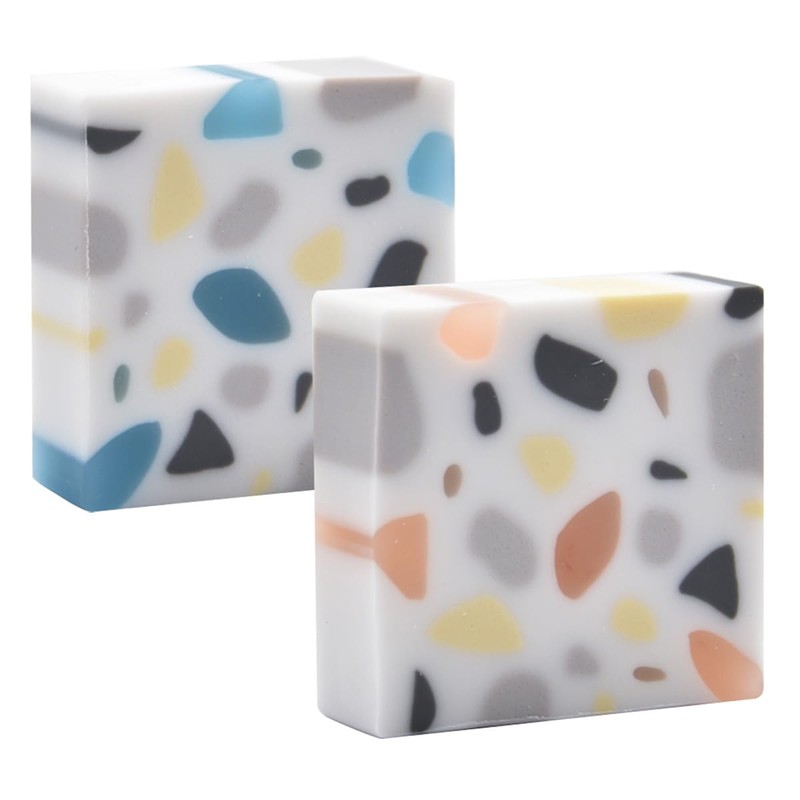 SIPLIV 32 Pieces Terrazzo Pattern Erasers Cute Pink Erasers Novelty