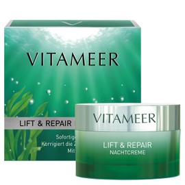 VITAMEER® Regenerating night cream, vegan, with sea active ingredients, "rejuvenates" the cells by up to 11 years, perfect against wrinkles, for plumper and firmer skin, top for skin regeneration