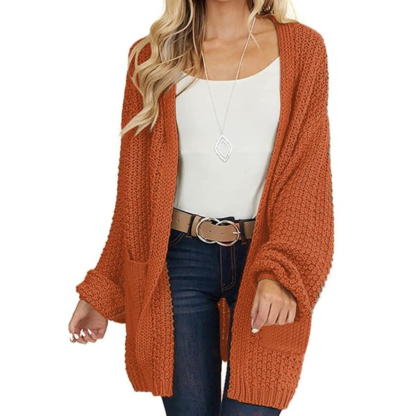 MEROKEETY Women's 2025 Fall Open Front Chunky Knit Sweater Oversized
