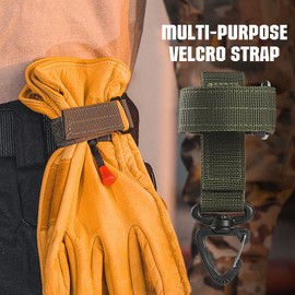 LIVANS Tactical Gear Glove Holder Strap, Molle Key Ring Tactical Keychain Nylon Gear Keeper Glove Strap Keeper Molle Buckle (2 Packs)