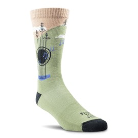 Farm to Feet Men's Standard Ultra-Lightweight Crew Merino Wool Socks, Burnt Coral/Mosstone, Small