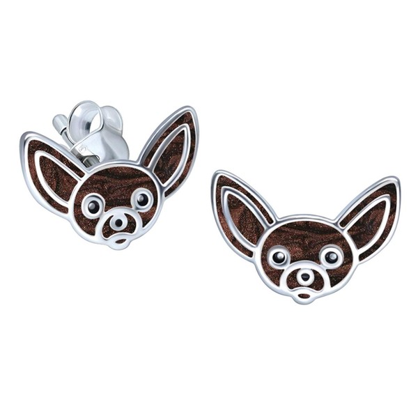 Chihuahua Dog Earrings 925 Sterling Silver