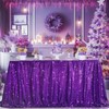 B-COOL Sequin Tablecloth Christmas Tablecloths 90x156 Inch Seamless Purple Table