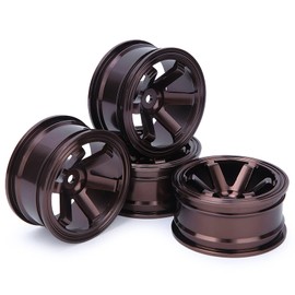 Wheel Hub, RC Wheel Hub 4pcs RC Car Parts Aluminum Alloy Wheel Hub for Remote Control Car Parts Assembly(Brown)