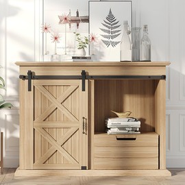 ZEKOO 5FT Super Mini Sliding Barn Door Hardware Kit for Single Door Cabinet, Small Barn Door Hardware Track Kit for TV Stand, Cupboards, Storage Cabinets, Wardrobes, J Shape Hanger (No Cabinet)