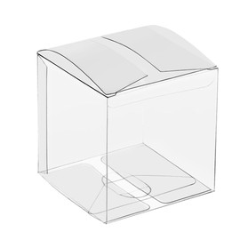 Lucky Monet Clear Gift Boxes 2" x 2" x 2" - 100 Pack, Clear PVC Plastic Boxes Transparent Packing Box Favor Square Boxes for Thanksgiving, Christmas, Wedding, Party, Birthday (2" x 2" x 2", 100 Pack)