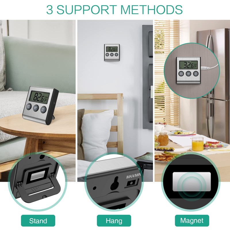 ORIA Refrigerator Thermometer, Digital Fridge Thermometer with High Low Temperature
