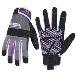 Work Gloves Women, Safety Work Gloves for Men&Women Mechanic Driver Gardening Gloves Touchscreen, Darrk Purple L