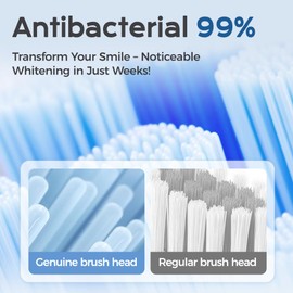 nicedae UltraSonic Pro Whitening Toothbrush – 37,200/Min Vibrations, 180-Day Battery, 2 Brush Heads & Travel-Friendly – Dentist-Recommended Deep Clean