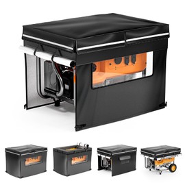 UEAKPIC Generator Cover While Running, 32"L x 24"W x 24"H Heavy Duty Outdoor Waterproof Generator Covers, Fits Most 5,000-15,000 Watt Generators, Tear Resistant, All-Weather Protection, Black