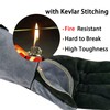 WZQH 16 Inches,932℉,Leather Welding Gloves, Heat/Fire Resistant,Large Mitts for BBQ,Oven,Grill,Fireplace,Tig,Mig,Forge,Baking,Furnace,Stove,Pot
