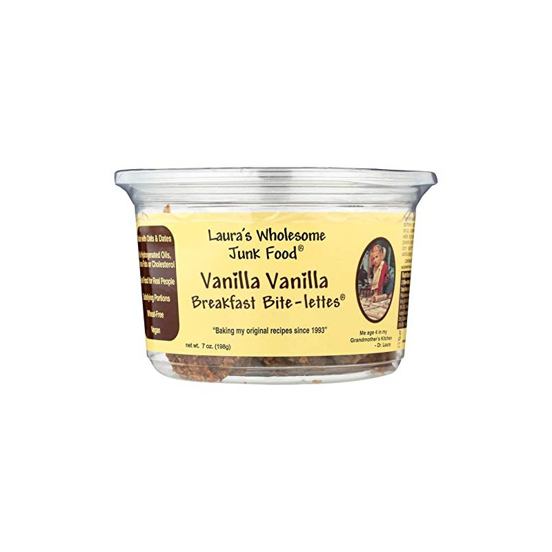 Laura's Wholesome Junk Food, Vanilla Breakfast Bite-lettes, 7 Ounce (Pack