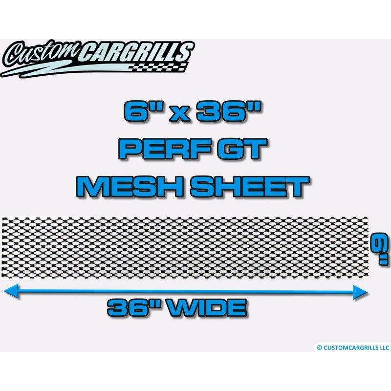 CCG 6"x36" Perforated GT Grill Mesh Sheet - Gloss Black
