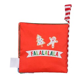My First Christmas - Libro de actividades suave y arrugado con mordedor de silicona y correa de viaje, Papá Noel, verde (5 1/2 pulgadas cuadrado)
