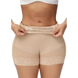 SHAPSHE Shapewear Butt Lifter Tummy Control Underwear Thigh Slimmer Body Shaper Shorts for Women Beige