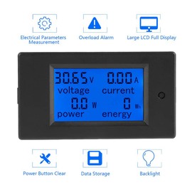 WINGONEER 100A DC Digital Multifunction Power Meter Energy Monitor Module 50A Volt Meter Ammeter with Shunt