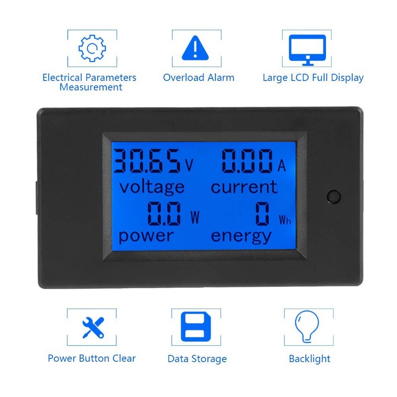 WINGONEER 100A DC Digital Multifunction Power Meter Energy Monitor Module