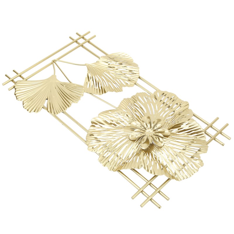 Ginkgo Leaf Wall Hanging Decor Metal Iron 3D Golden Ginkgo