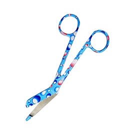 Cynamed Lister Bandage Scissors 5.5", Made of Premium Quality Stainless Steel Ideal Gift for Nurses, Medical Students, Paramedics, Doctors, Home Stainless Steel (Bubbles, Blue)