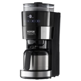 8 Cup Programmable Smart Coffee Maker Grinder 24-Hour Timer Auto Brew Grind Brew Coffee Machine Target Audience Coffee LoversDefault: Default