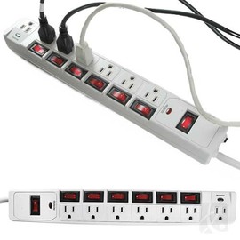 7 OUTLET SURGE PROTECTOR W/INDIVIDUAL SWITCHES