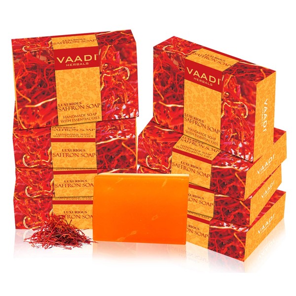 Vaadi Herbals Saffron Oil Bar Soap, 2.65 Ounce Each (Pack of 8)