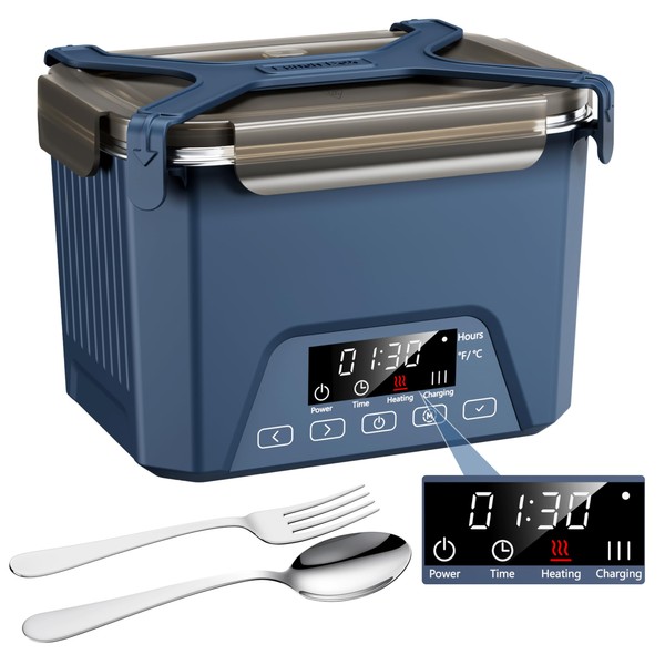 Cordless Electric Lunch Box, 1.2L Self Heating Lunch Box Battery